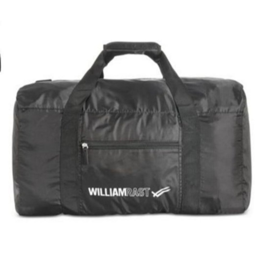 William Rast Black Nylon Tote Bag Duffle Gym Sport Luggage Overnight NEW